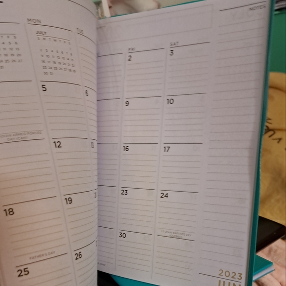 New 2pc aqua turquoise planner / journal set 2023 weekly & monthly - Picture 6 of 11
